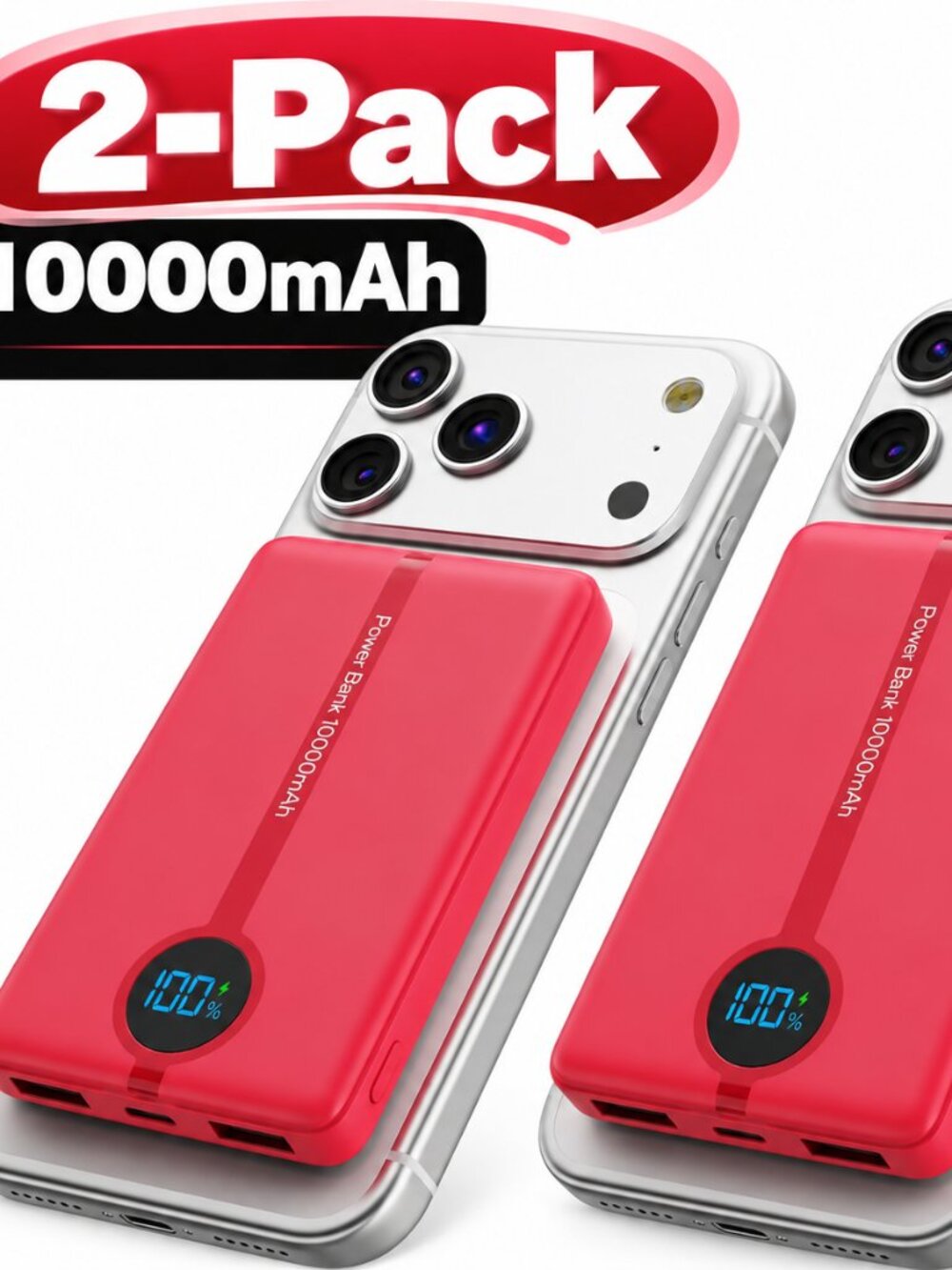 NEW for MagSafe Power Bank 10000mAh Ultra-Slim 20W USB-C Delivery LED Display